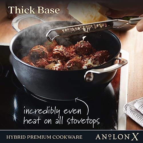 Anolon Anolon X Hybrid Nonstick Nonstick Cookware Induction Pots and Pans Set, 12 Piece - Charcoal Gray