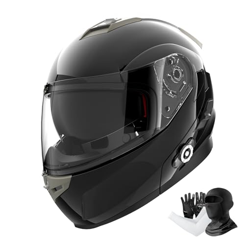 Motorcycle Bluetooth Helmet FreedConn BM2-S Flip Up Modular Bluetooth Motorcycle Helmet Voice Dial 500M 2-3 Riders DOT Motorcycle Helmet with Bluetooth