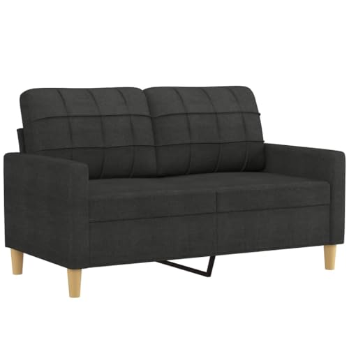 3 Piece Sofa Set, Small Sofa Modern Sofa Apartment Sofa Minimalist Sofa Suitable for Living Room House Office Dorm Room, with Cushions Black Fabric