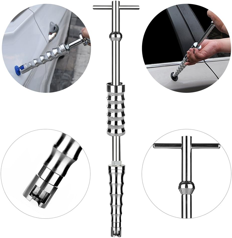 Furuix Car Dent Remover Paintless Dent Repair Kit/Paintless Dent Removal Rods Dent Puller Dent Lifter Paintless Dent Repair Light Slide Hammer Dent Glue Kit