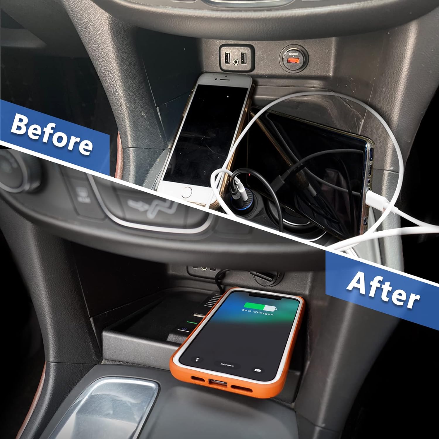 CarQiWireless Wireless Charger for Chevy Equinox Accessories 2018 2019 2020 2021 2022 Wireless Charging Center Console Organizer for Chevy Chevrolet Equinox L/LS/LT/Premier Accessories