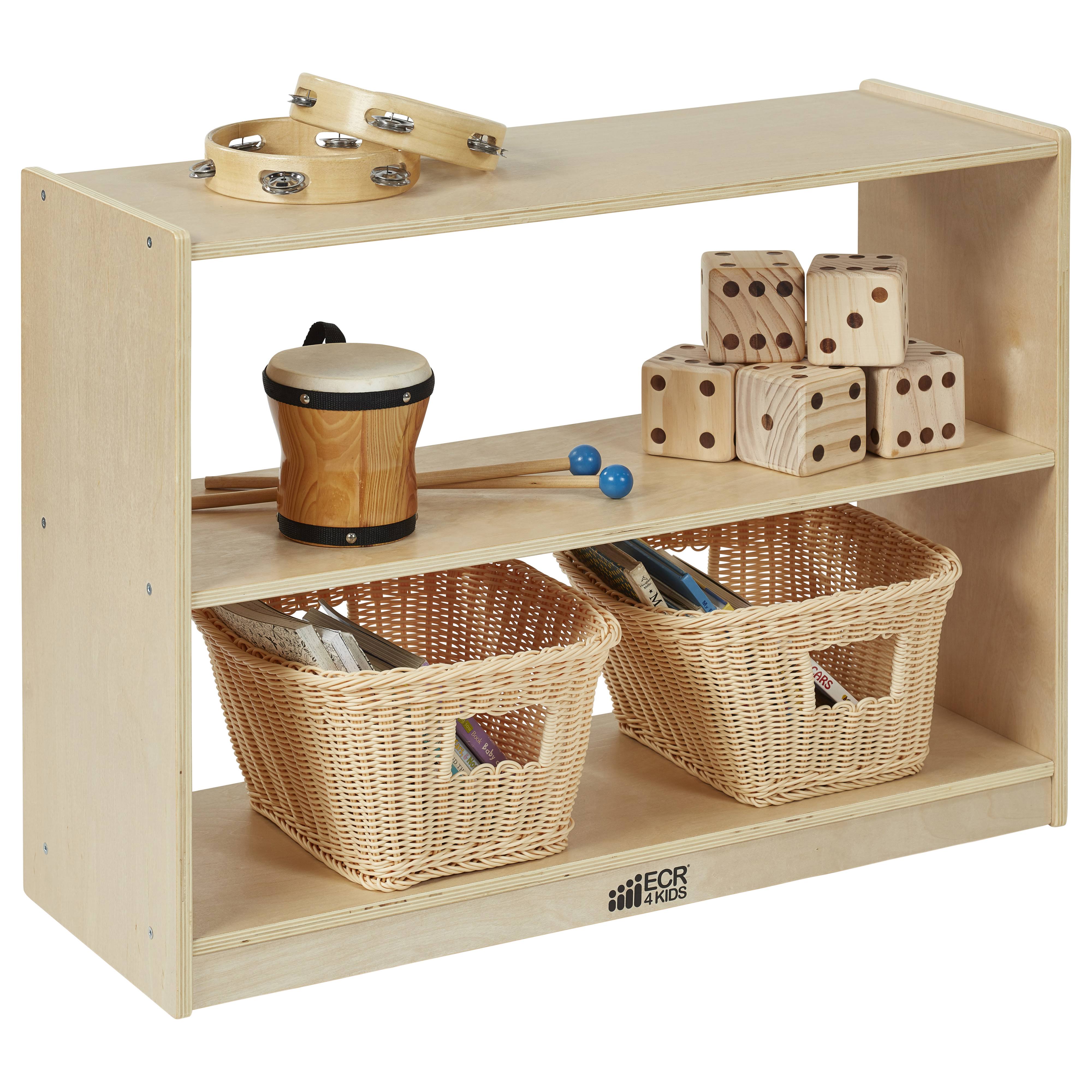 Ecr4kids 2 Shelf Birch Storage Cabinet Without Back