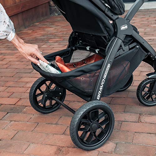Chicco Bravo 3-in-1 Trio Travel System, Quick-Fold Car Seat and Stroller Combo with KeyFit 30 for Infant | Brooklyn/Navy