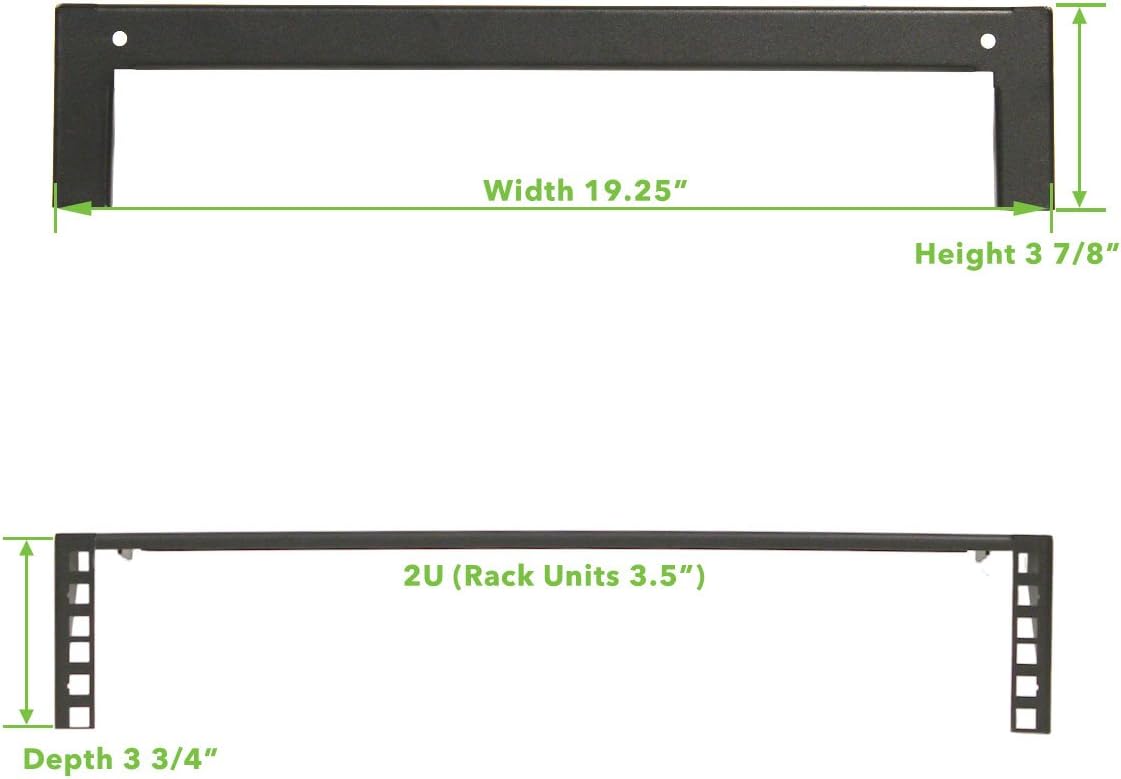 NavePoint 4U 19 Inch Vertical Wall Mount Rack Wall Mountable Server Rack w/Hardware Black