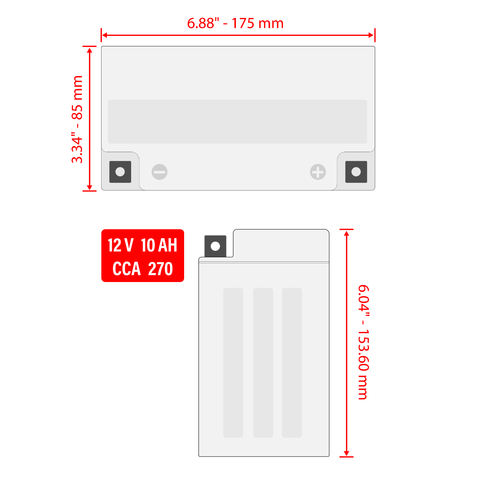 AGM Battery for Skidoo GTX 600 HO Sdi Le Sport 2005 2006 2007 2009 2016