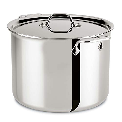 All-Clad D3 3-Ply Stainless Steel Stockpot 6 Quart Induction Oven Broiler Safe 600F Pots and Pans, Cookware Silver