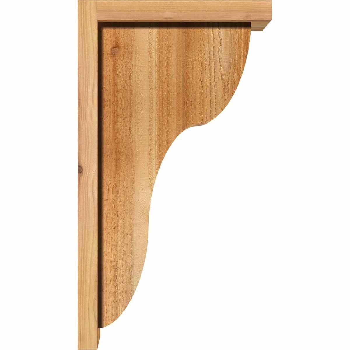 Ekena Millwork COR08X10X26CAR01RWR 8x22W x 10x22D x 26x22H Carmel Rough Sawn Corbel w/Backplate, Western Red Cedar