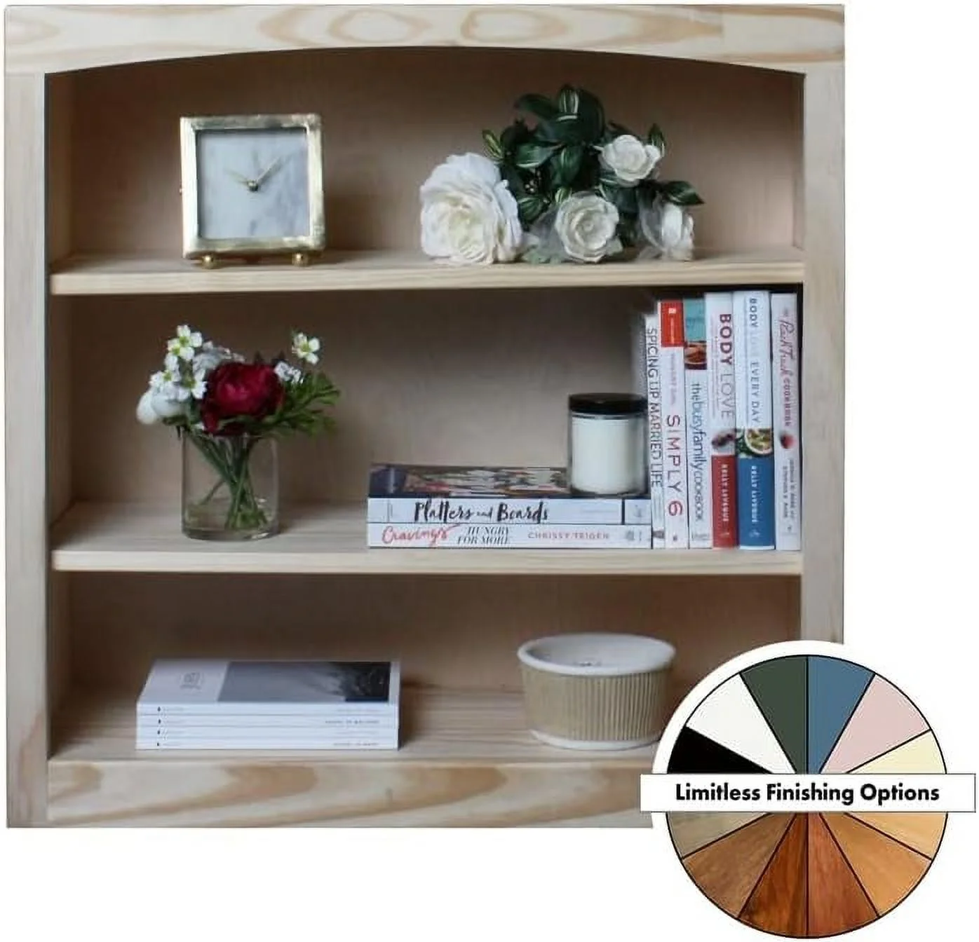 X  Traditional Pine Wood Bookcase In Natural
