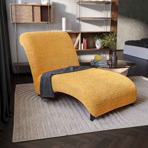PAULATO BY GA.I.CO. Chaise Lounge Cover - Lounge Sofa Covers - Lounge Chair Cover- Fabric Slipcovers - 1-piece Form Fit Stretch Furniture Slipcover - Microfibra Collection - Tapioca (Chaise Lounge)