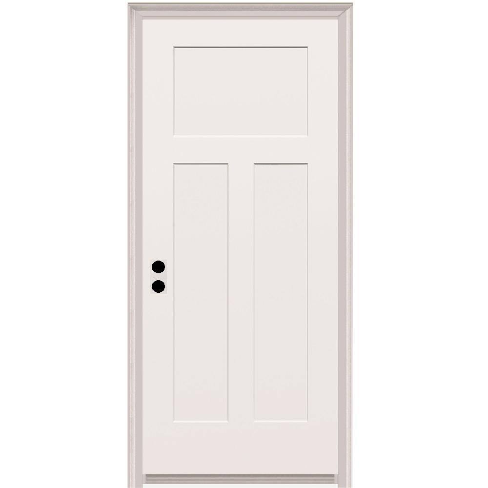 MMI Door 32 in. x 80 in. Craftsman Right-Hand Primed Composite 20 Min. Fire-Rated House-to-Garage Single Prehung Interior Door