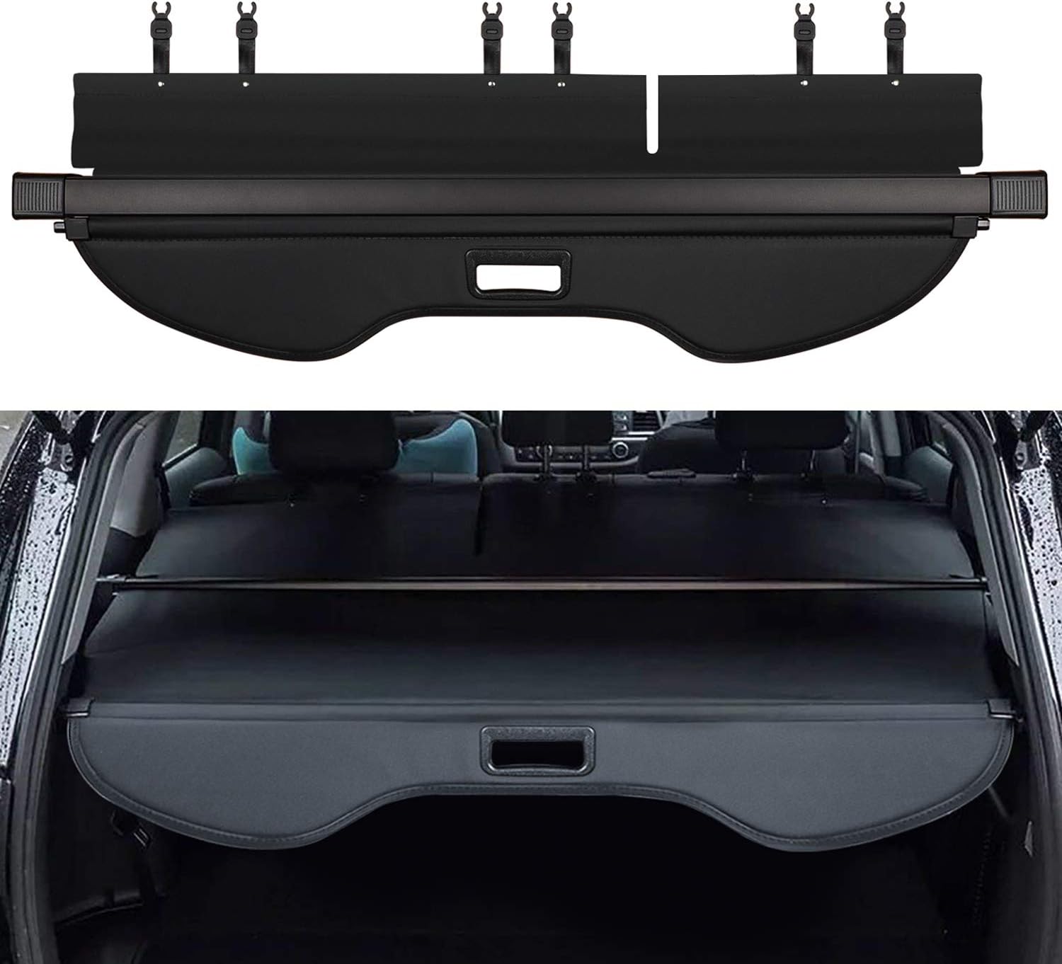Trunk Cargo Cover For Ford Escape 2013~2019 Black Retractable Rear Cargo Security Shield Shade Waterproof All Weather【Updated Version:There is No Gap Between The Back Seat】 Pack of 2