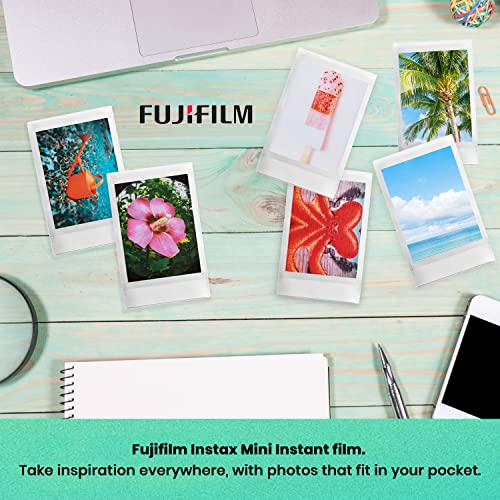 Fujifilm Instax Mini Link 2 Smartphone Printer Clay White, Fuji Instax Mini Film 40 Sheets, Protective Case, Instant Printer Bundle