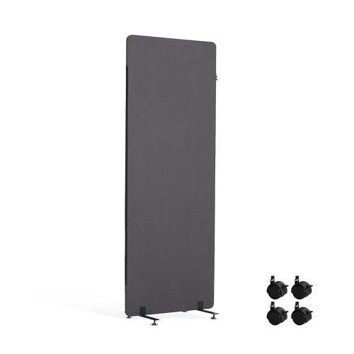 Real Relax Freestanding Room Divider, 24" x 66" Privacy Screen, Single Panel Cubicle Divider with Fixed and Sliding Feet, Removable Side Zipper, for School, Office, Hospital, Living Area, Library