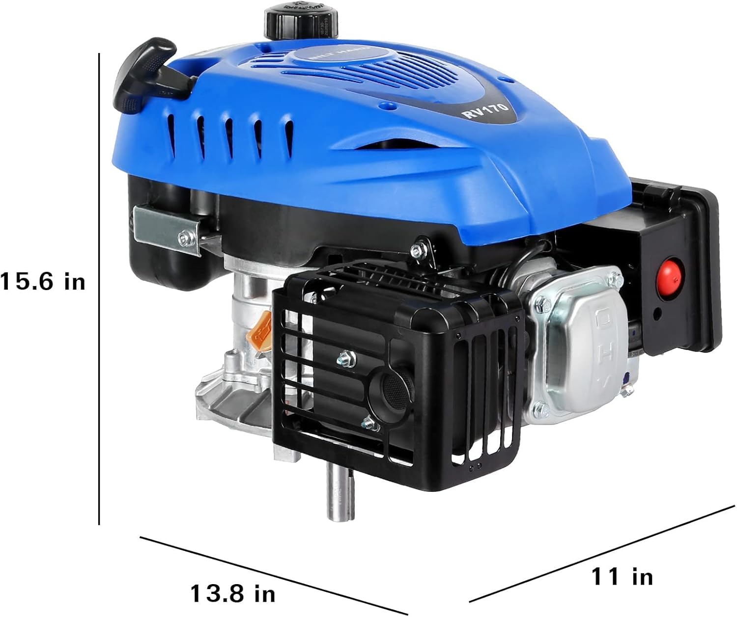 BILT HARD Gas Engine Vertical Shaft 173cc, 4-Stroke Gas Powered Motor, Lawn Mower Engine Tiller Trimmer, EPA & CARB Compliant