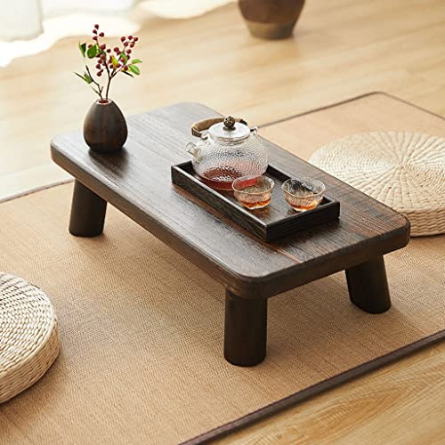 End Tables Japanese Altar Table, Tatami Chabudai Puja Table,Paulownia Wood Low Coffee Table for Living Room, Bedroom (Color : Brown, Size : 68 * 35 * 18cm)