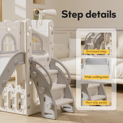 Toddler Slide,Kids Slide Playset for Toddler,Indoor Outdoor Slide Toddler Playset with Storage Space and Non-Slip Steps,Gifts for Boys and Girls 1-3 Years (Blue Yellow)