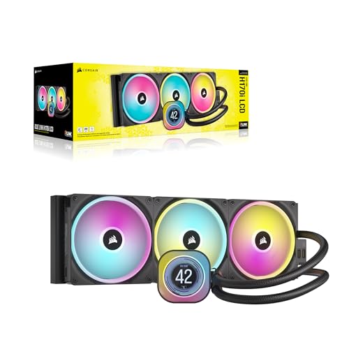 CORSAIR iCUE Link H150i LCD Liquid CPU Cooler - 360mm AIO - QX120 RGB Fans - 2.1” IPS LCD Screen - Fits Intel LGA 1700, AMD AM5 - iCUE Link System Hub Included - White