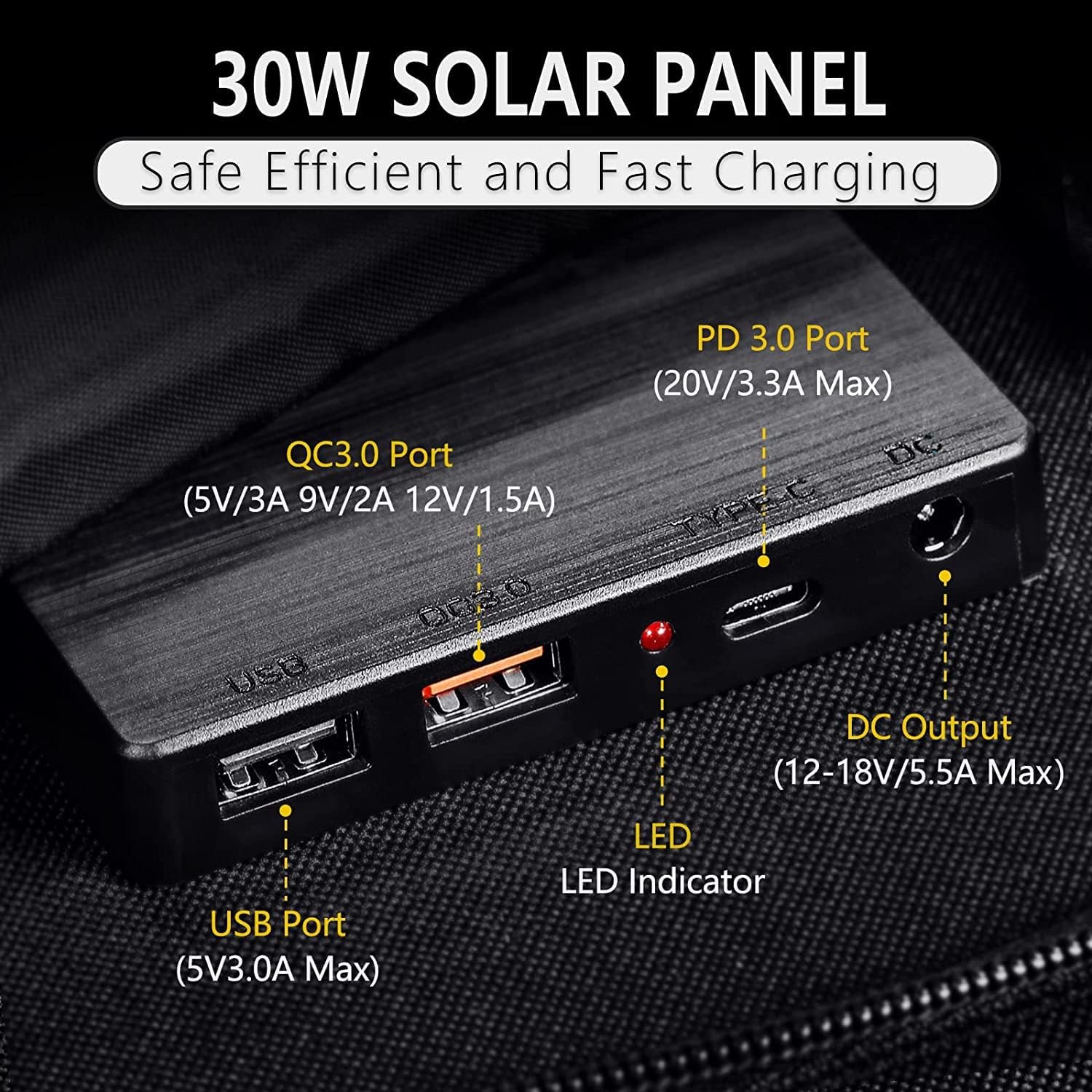 ROCKSOLAR 80W Power Bank Charger and 30W Solar Panel - Portable Small Energy Storage Power Generator Kit and 12V Foldable Solar Panel with AC/12V DC/USB Outlet for Backup Power, Camping, Emergency