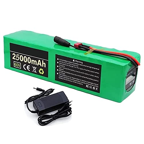 SEIN 60V 20Ah/25Ah E-Bike Battery 16S4P Electric Bike Lithium Battery Pack Built-in BMS for 200W- 1200W Electric Bicycle Motorcycle with Charger and Capacity Indicator,20AH