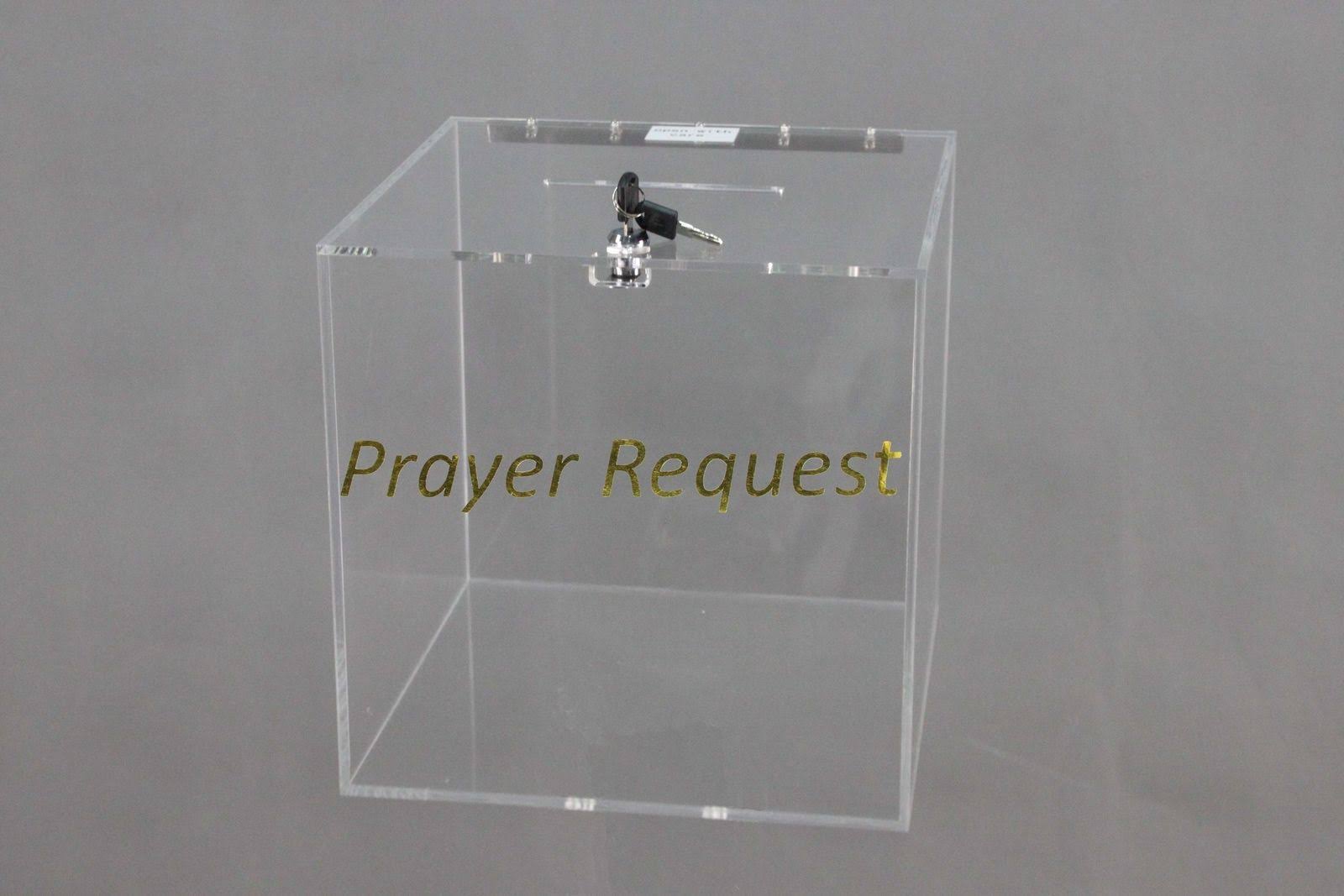 FixtureDisplays Clear Plexiglass Large Floor Standing Tithing Box Offering Box Ballot Box Church Donation Box 14301