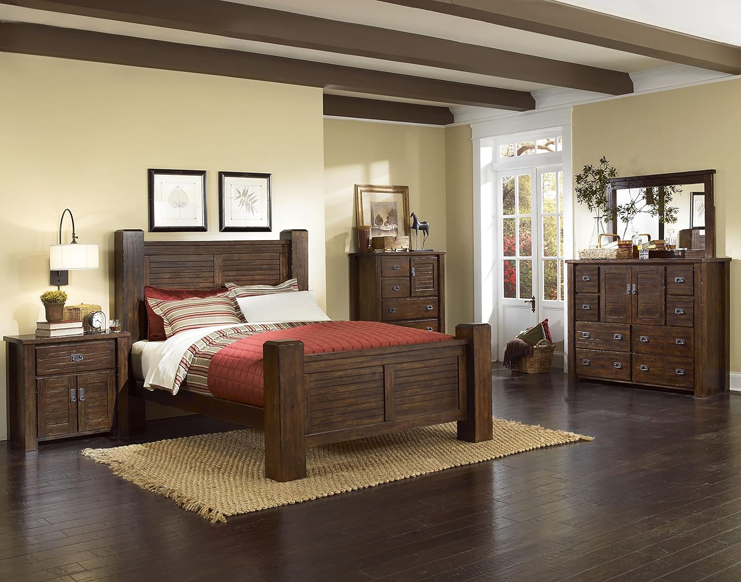 Progressive Furniture Trestlewood Dresser, 60" x 19" x 48", Brown