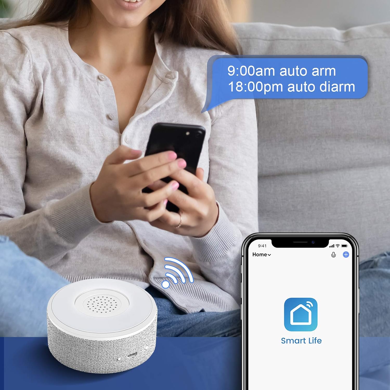 Smart Security System WiFi Alarm System Kit Wireless with APP Push and Calling Alarms DIY No Monthly Fee for Home Apartment Office Store and Business Pack of 2