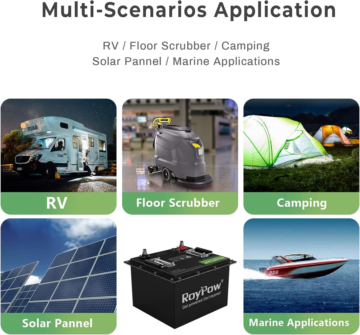 12V Lithium Battery 30Ah, RoyPow Deep Cycle LiFePO4 for RV, Solar Marine and Off-grid Applications
