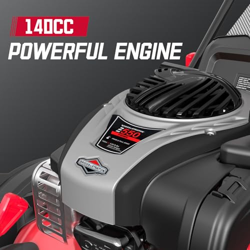 PowerSmart 21" 140cc Self Propelled Lawn Mower, 6-Position Adjustable Cutting Height, 3-in-1 with Mulching. Side Discharge. Rear Bagging, Easy Start