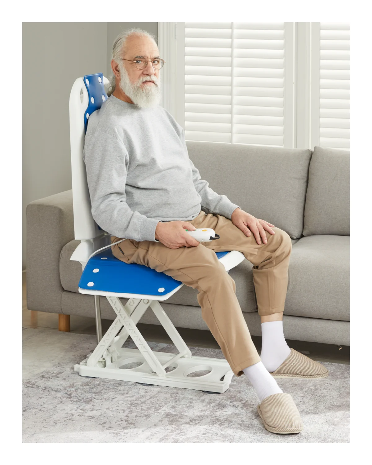 Electric Chair Lift, Get up from Floor, Floor Lift, Can Be Raised to 20” Help You Stand Up Again, Weight Limit 300 lbs, Item Weight 30 lbs