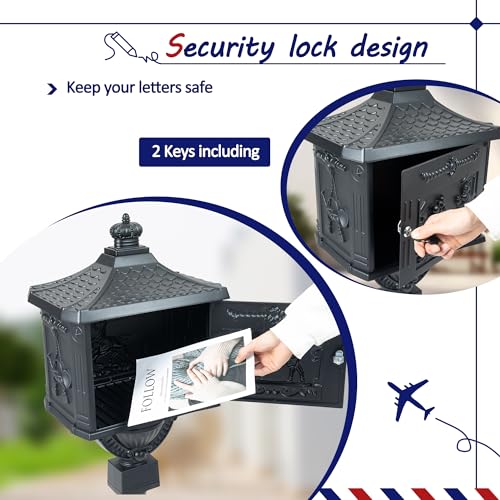 Architectural Mailboxes Oasis 360 Locking Parcel Mailbox | Cast Aluminum | Rust-Resistant | Retro Mid-Century Style (White)