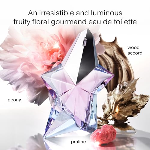 Mugler Angel - Eau de Toilette - Women's Perfume - Floral & Woody - With Peony, Praline, and Wood Accord - Long Lasting Fragrance