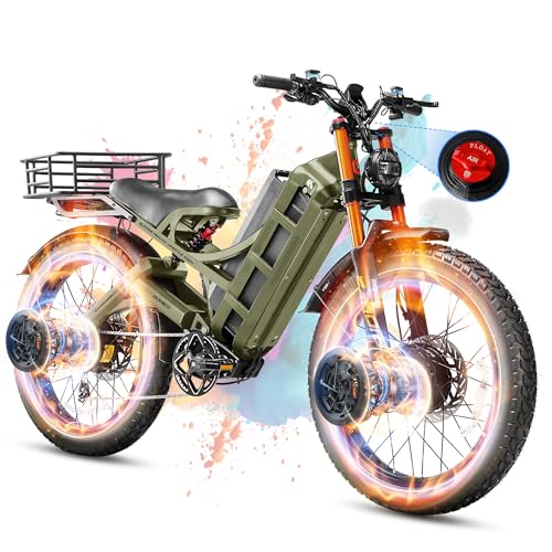 2025 Romeo Pro 3/Pro 2 Electric Bike for Adults 5000W/4000W Dual Motor E Bike 50/46MPH 60V/80Ah 52V/70AH Long Range Electric Bicycle,26 * 4.0 Fat Tire Full Suspension Electric Mountain Bike