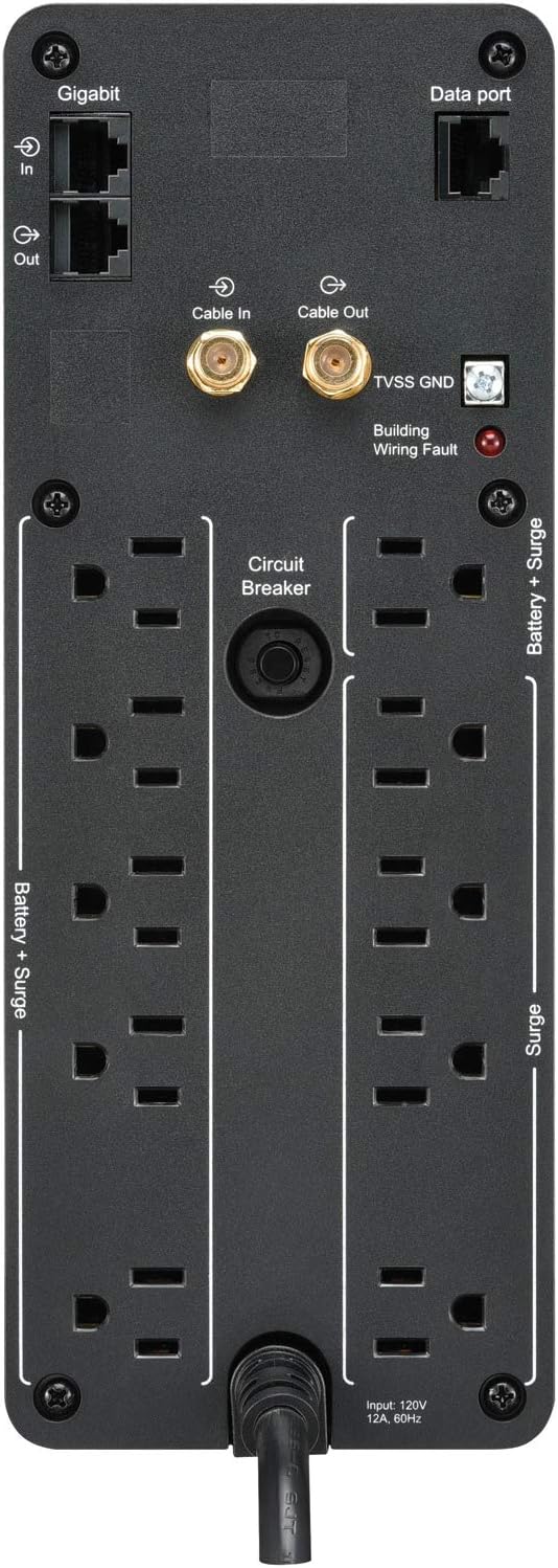 APC UPS 1000VA Sine Wave UPS Battery Backup and Surge Protector, BR1000MS Backup Battery Power Supply with AVR, (2) USB Charger Ports
