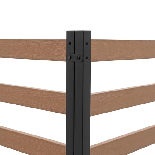 Air Conditioner Fence 2 Panels 39"W x 51"H Privacy Screens Fence Panel for Outdoor Units Pool Equipment Trash Can Enclosure for Outside (Brown)