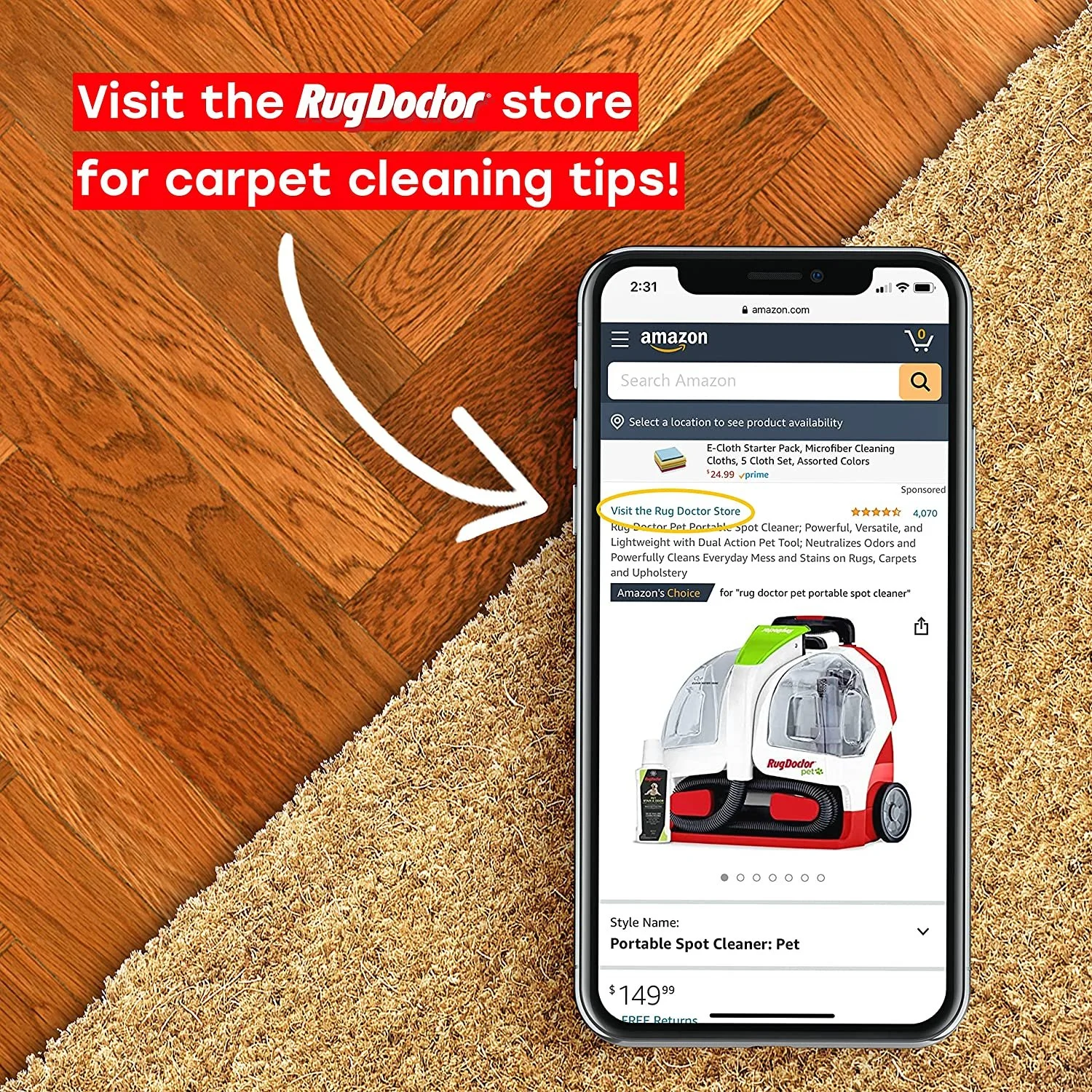 Rug Doctor Universal Attachment for X3 Commercial Cleaner, 12-ft Hose, for Carpet, Rugs, Upholstery, Stairs, Mattresses, Hand Tool, 12', Grey