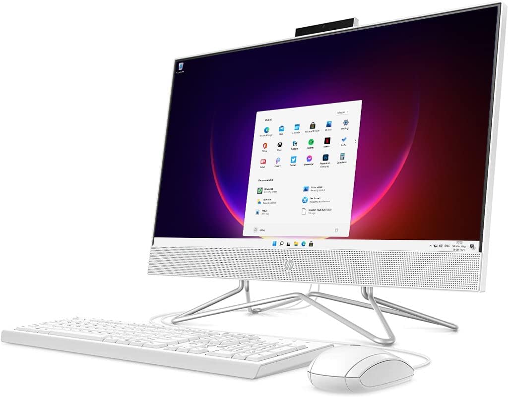 HP 2022 Newest All-in-One Desktop Computer, 23.8" Full HD Touchscreen, AMD Ryzen 5 3500U Processor, AMD Radeon Vega 8 Graphics, 16GB RAM, 512GB SDD, Webcam, Windows 11 Home