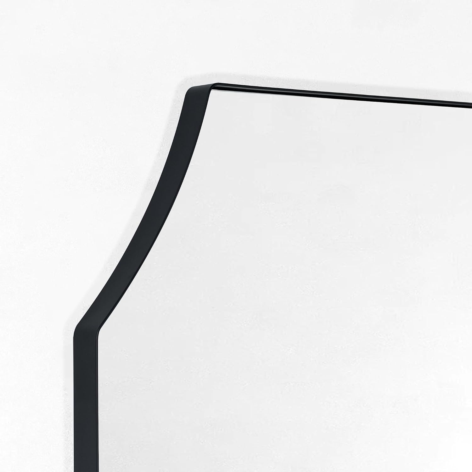 Large Black Arched Mantel Mirror Arch Matt Black Fireplace Mirror for Bathroom or Living Room 32x40''