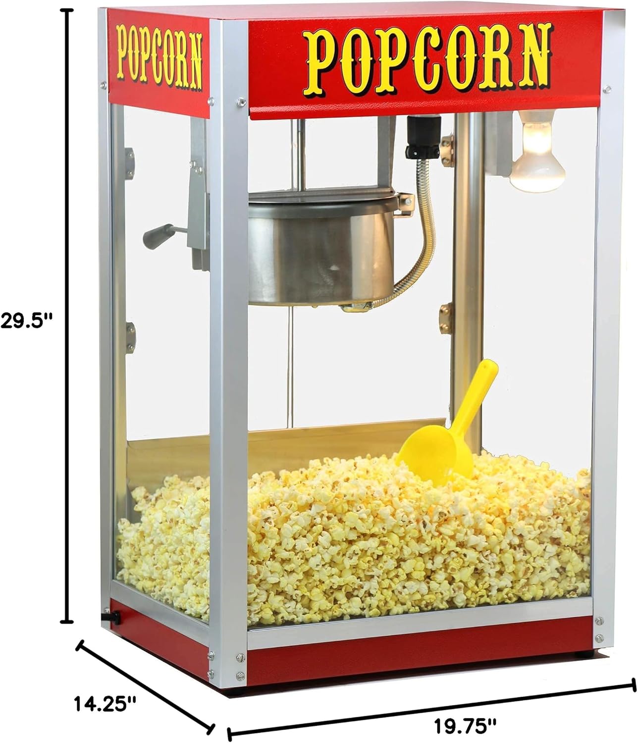 Paragon Theater Pop 8 Ounce Popcorn Machine for Professional Concessionaires Requiring Commercial Quality High Output Popcorn Equipment, Red