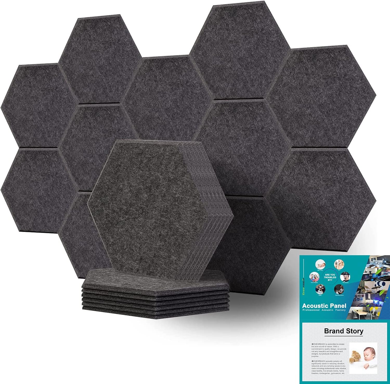 Evenreach 8 Pack Art Acoustic Panels Soundproof Wall Panels,48X32Inches Sound Absorbing Panels,Decorative Acoustical Wall Panels, Acoustic Treatment for Recording Studio (Art, Beach) Pack of 2