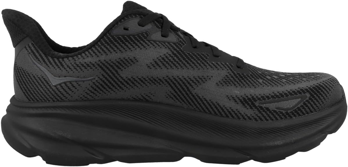 Hoka Men's Clifton 9 Sneaker, Black/Black, 10