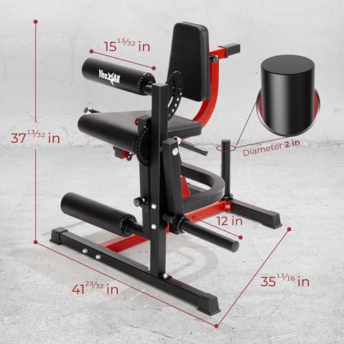 Yes4All Leg Extension and Curl Machine, Adjustable Leg Machine with Plate Loaded, Leg Extension and Curl Bench for Home Gym