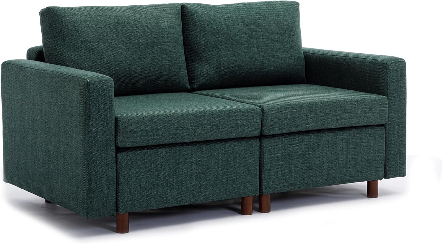 Modular Combo Oversized Sectional Sofa Couch, Modern Wide Arm Loveseat with Ottoman, Comfy Deep 2 Seat for Living Room, Bedroom, Apartment, B-Green