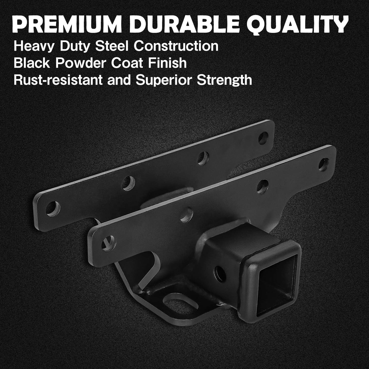 Hitch Receiver, AAIWA 2" inch Rear Receiver Hitch, Towing Trailer Hitch Kit Compatible with 2007-2018 Jeep Wrangler JK 2 Door & 4 Door Unlimited, Black Pack of 2
