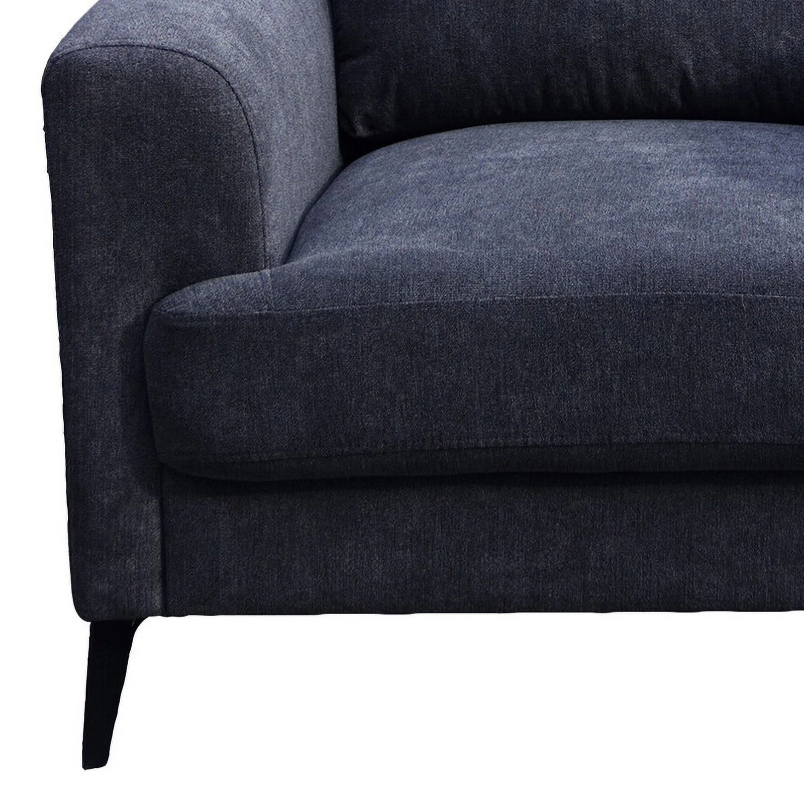 Pemberly Row Black Chenille Sofa Loveseat Chair Living Room Set