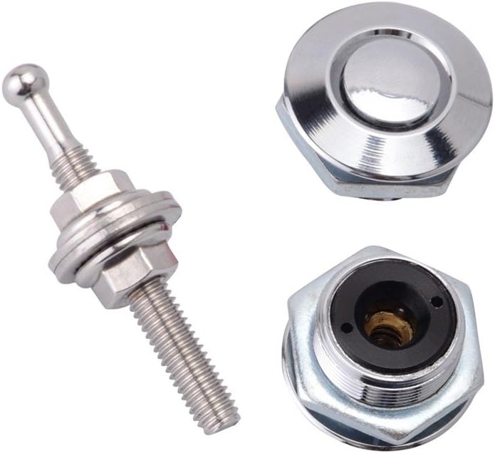 STETION Quick Latch Hood Pins Universal 2 Pack 2.44" Diameter Quick Release Latch Push Button Quick Release Hood Bonnet Pins Lock Clip Kit (2 Pack-Black) Pack of 2