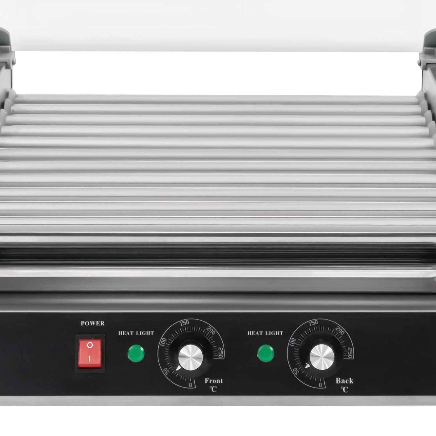 Electric Grill Cooker Machine, 30 Hot Dog 11 Roller with Cover, Commercial Grade, Hot Dog Roller, 1400W Stainless Steel Cook Warmer Machine with Cover & Dual Temp Control, Hot Dog Roller Machine