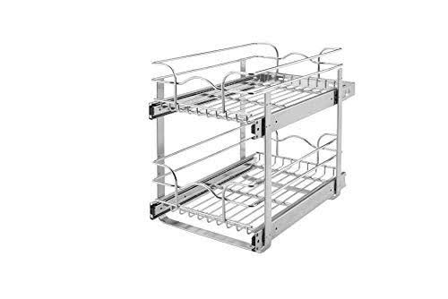 Rev-A-Shelf 5WB2-0918-CR Base Cabinet Pullout 2 Tier Wire Basket Reduced Depth S