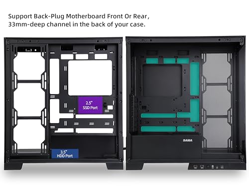 SAMA NEVIEW 4503 White Airflow Full Tower Case ATX PC Gaming Case Dual Tempered Glass 4X12CM ARGB Fan Pre-Install USB3.0X2 Type C Included 360mm AIO Support at Top