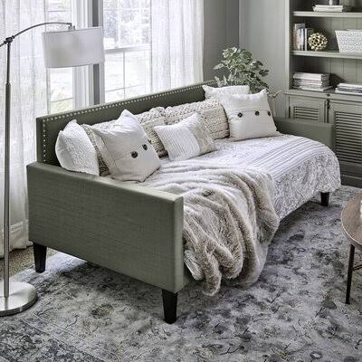 Katherine Twin Daybed Mercury Row Color: Woven Textured Gray
