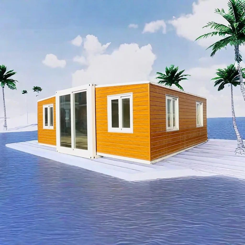 Expandable Tiny Home with Bathroom, Kitchen, 20ft Length, Portable Container House, Windows & Doors